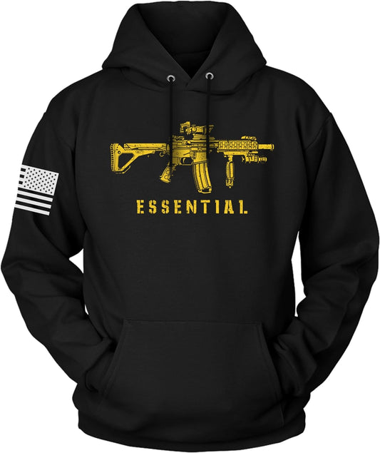 - Pro-Gun Design Sweatshirt Hoodie, Decorated in the USA Made from 100% Cotton, Double-Stitched, Long-Lasting, and Durable Tee - Essential - Small